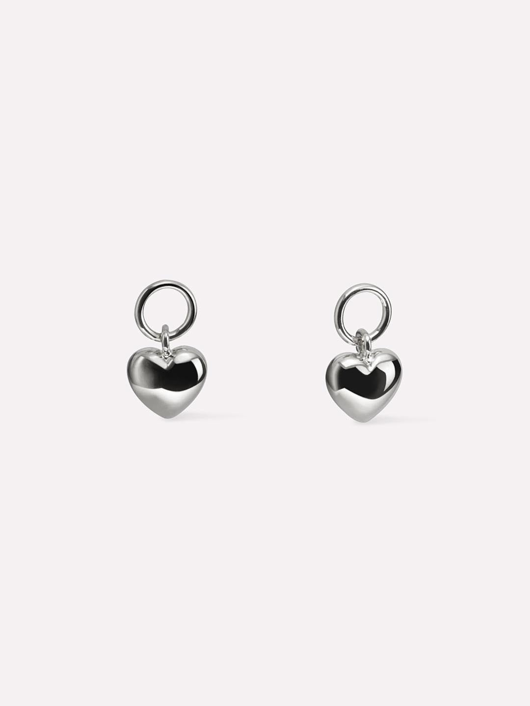 Rhodium Plated Hearts Love Silver Earring Charms For Women Ana Luisa Heart Charms Silver