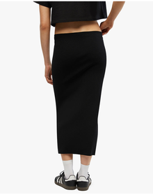 Rib Midi Skirt | Black