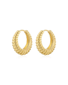 Ridged Marbella Hoops - Gold | Plated Gold