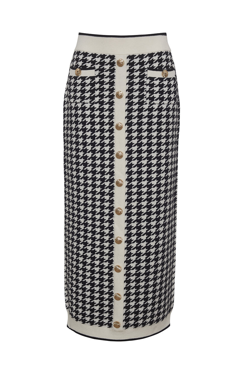 Ronnie Skirt | Houndstooth Black