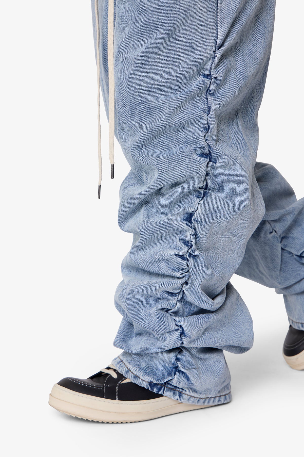 Ruched Denim | Light Blue