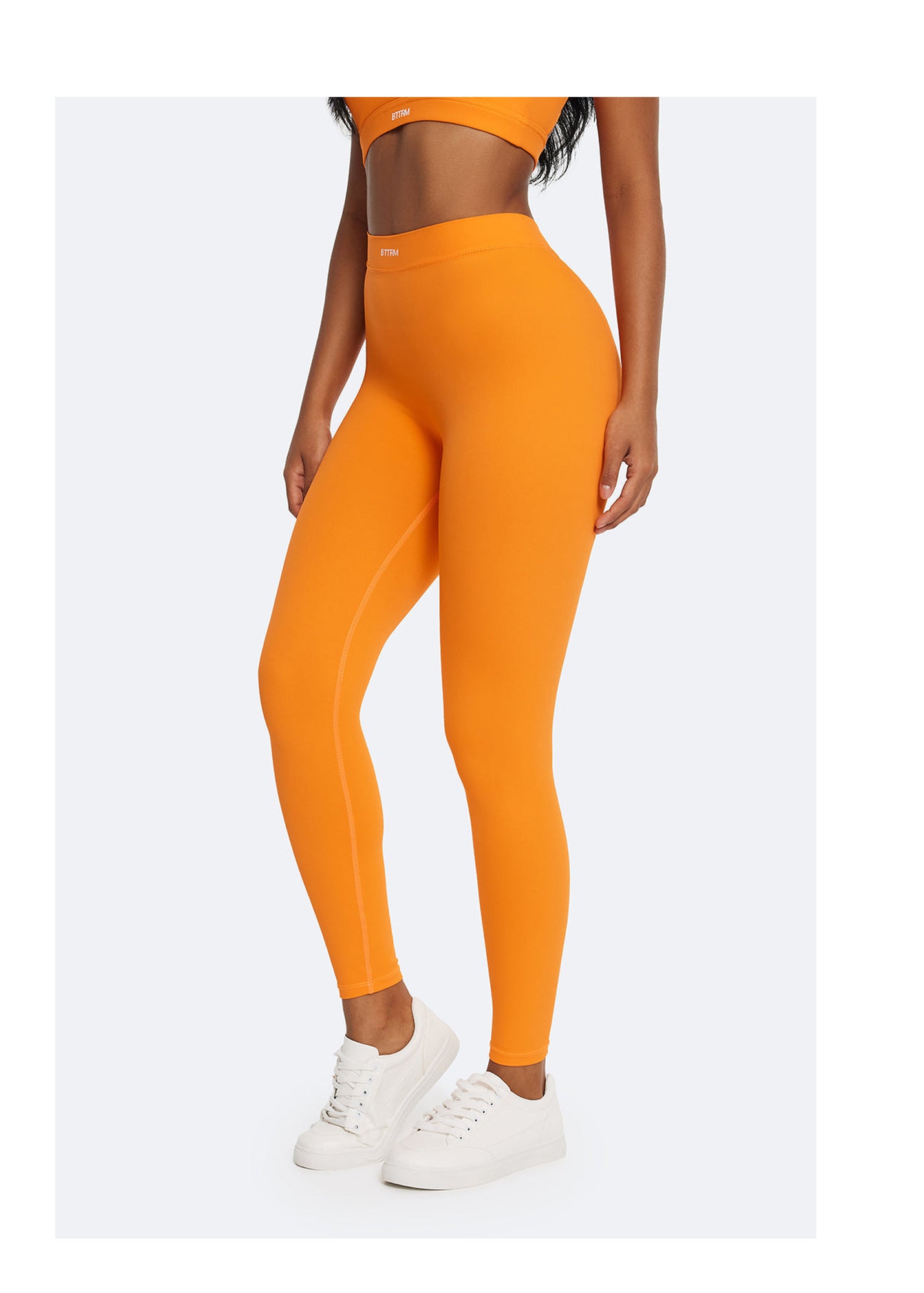Ruched High-Waisted Leggings | Orange
