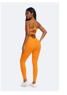 Ruched High-Waisted Leggings | Orange