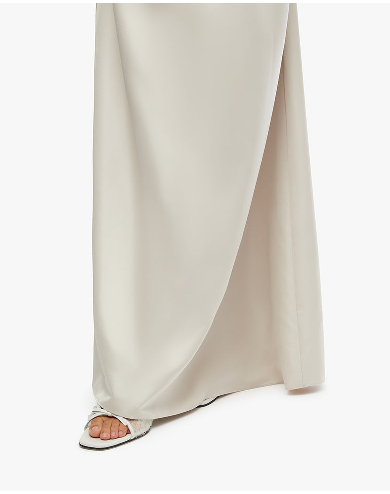 Ruffle Bib Maxi Dress | White Sand