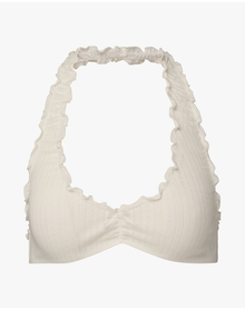 Ruffle Halter Bra | Ivory