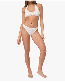 Ruffle Halter Bra | Ivory