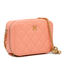 Chanel | Pre-Owned CC Quilted Lambskin Pearl Crush Camera Bag | Orange/Peach