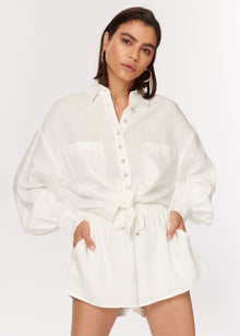 Jillian Linen Short | White