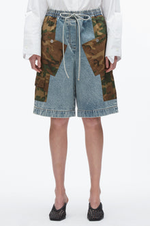 Patchwork Camo Basketball Short | Dark Olive Multi