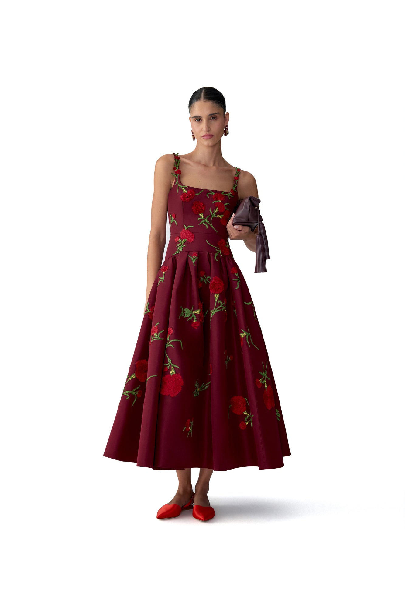Embroidered Sleeveless Scoop Neck Drop Waist Dress | Rioja Multi