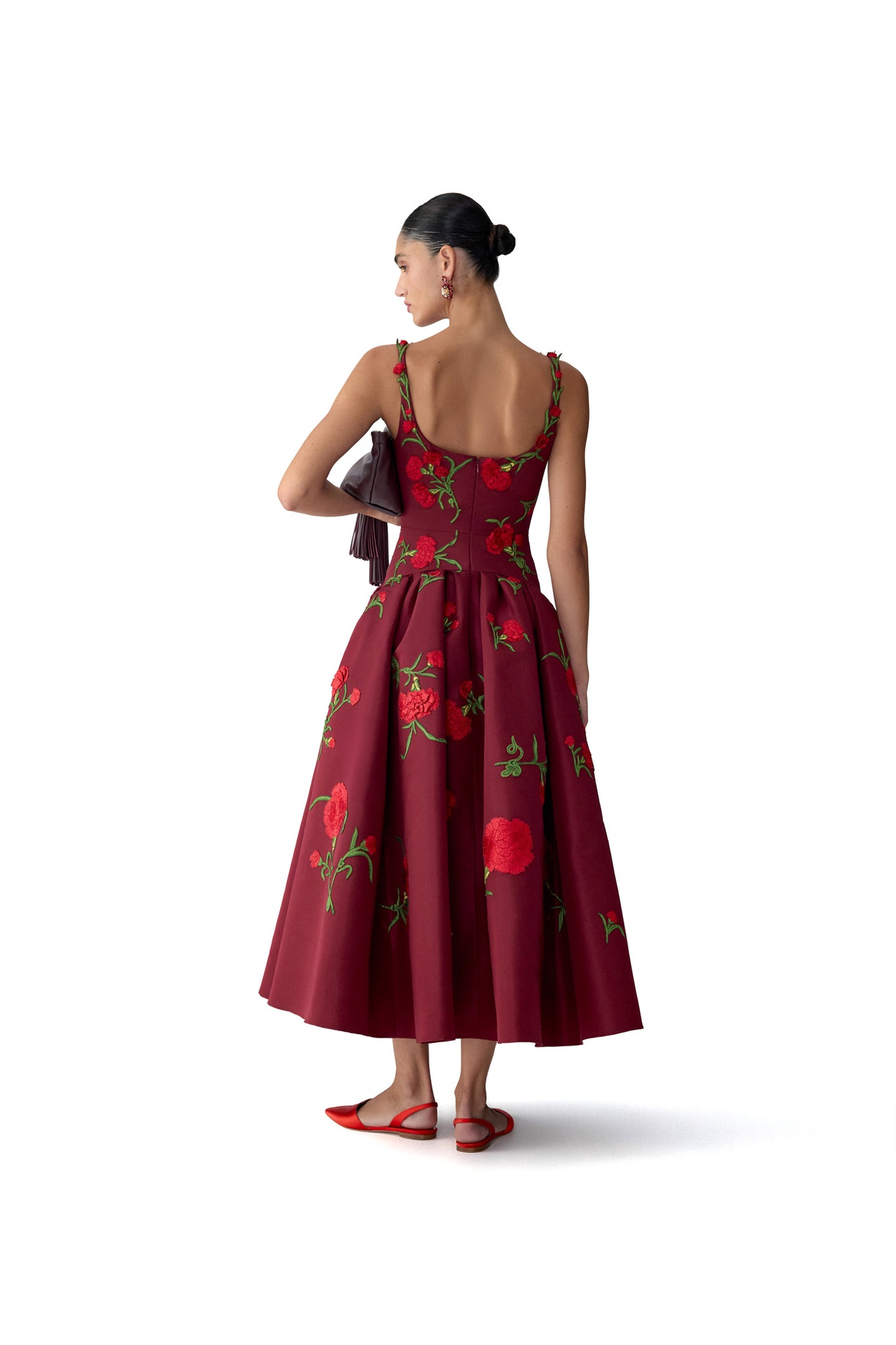 Embroidered Sleeveless Scoop Neck Drop Waist Dress | Rioja Multi