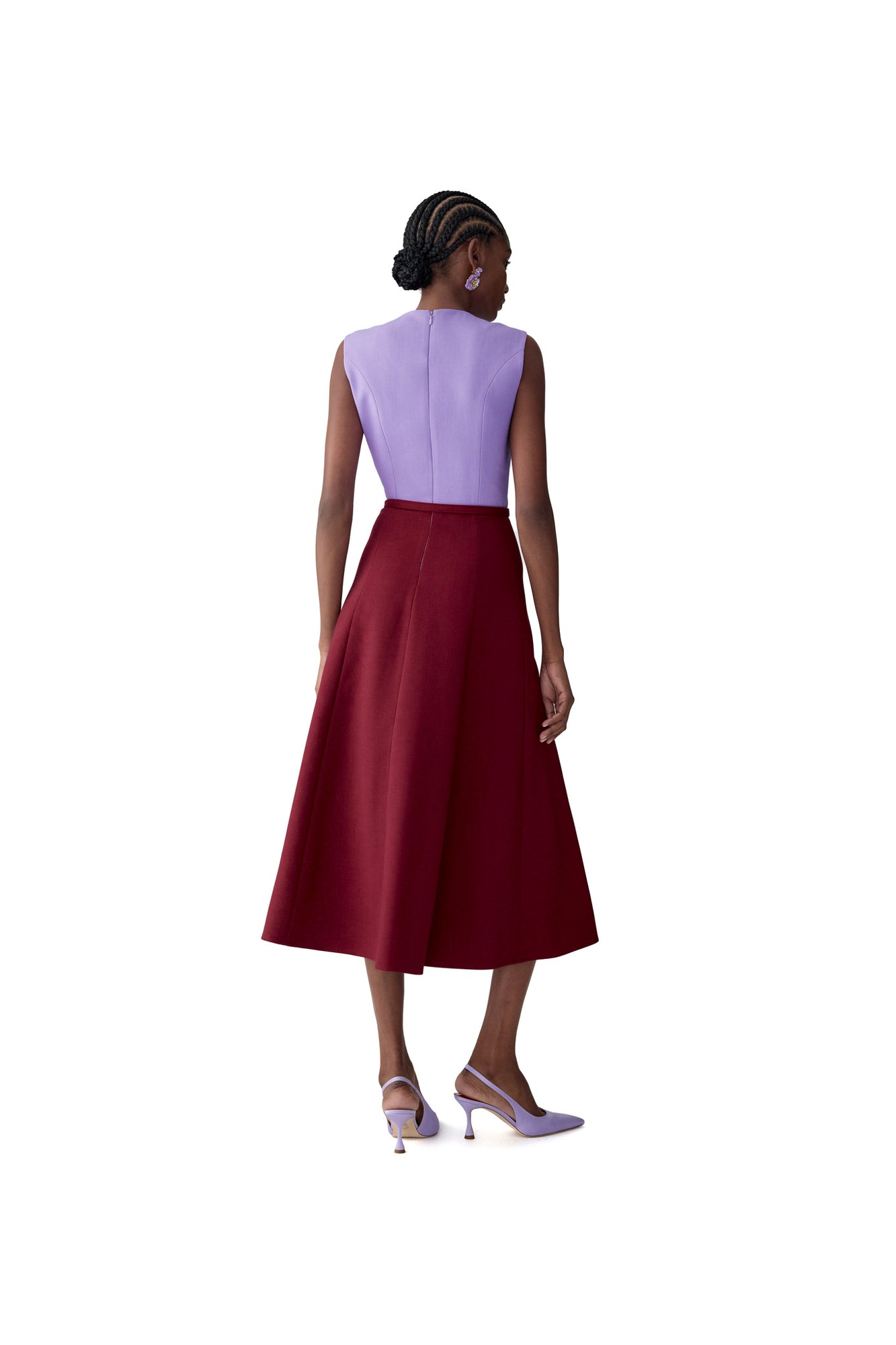Sleeveless Crewneck A-Line Dress With Belt | Rioja Multi