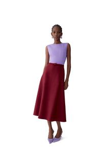 Sleeveless Crewneck A-Line Dress With Belt | Rioja Multi