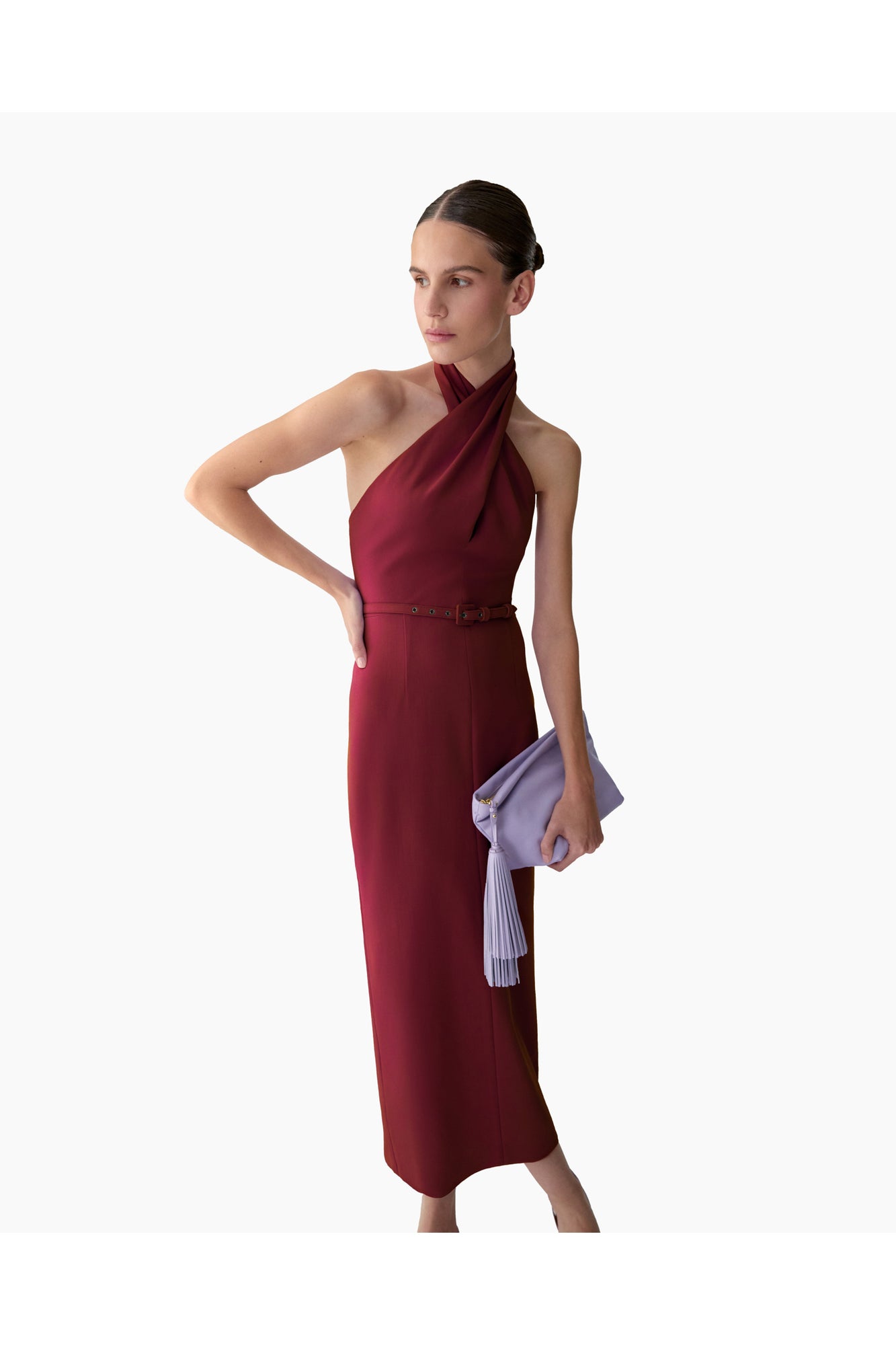 Criss-Cross Halter Neck Midi Dress | Rioja