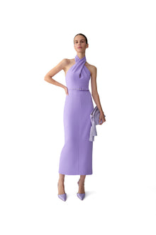 Criss-Cross Halter Neck Midi Dress | Violeta