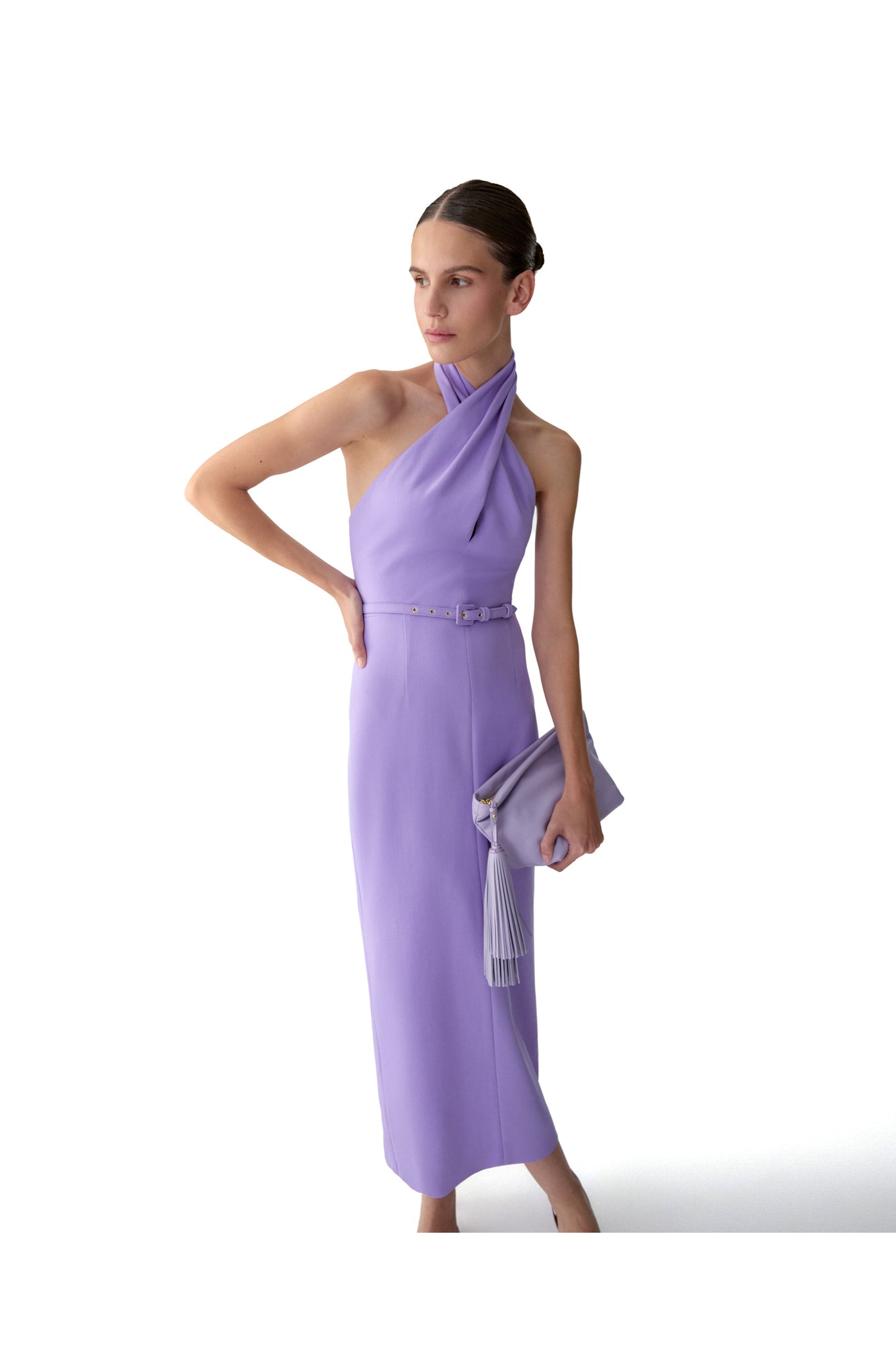 Criss-Cross Halter Neck Midi Dress | Violeta