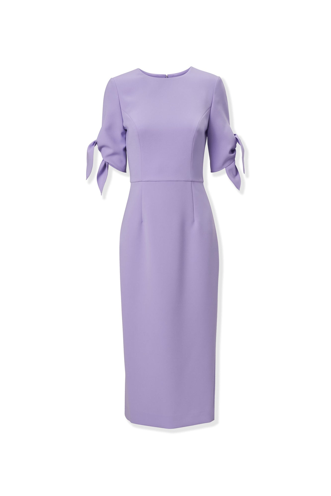 Elbow Tie Sleeve Crewneck Midi Dress | Violeta