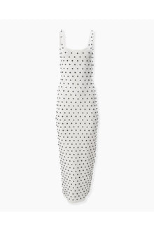 Embroidered Sleeveless Scoop Neck Midi Dress | White Multi