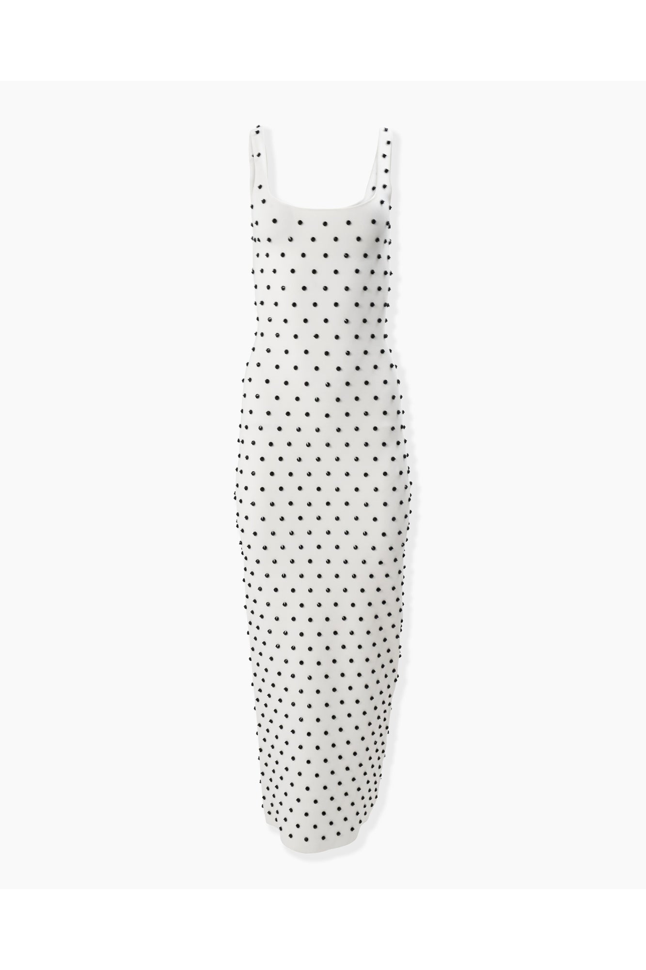 Embroidered Sleeveless Scoop Neck Midi Dress | White Multi