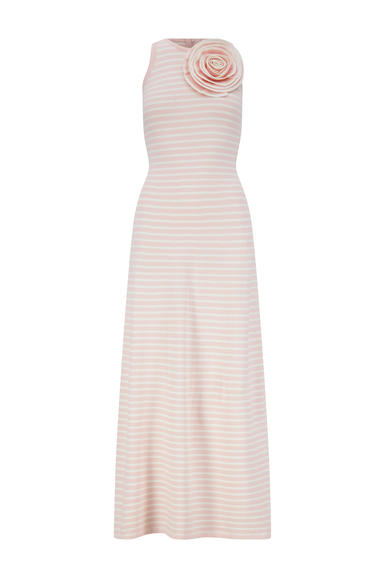 Rose Detail Knit Halter Dress | Blush Multi