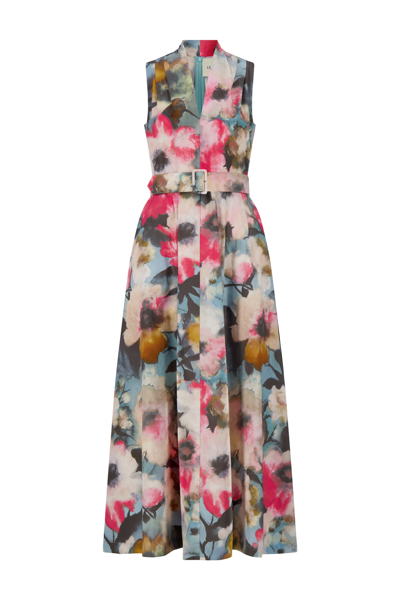 Floral Printed Cotton Margot Dress | Mist Multi