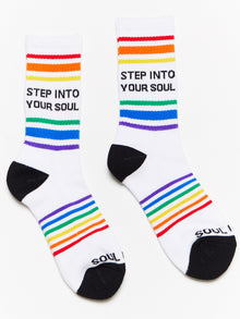 Soul by SoulCycle | Pride Calf Sock | White