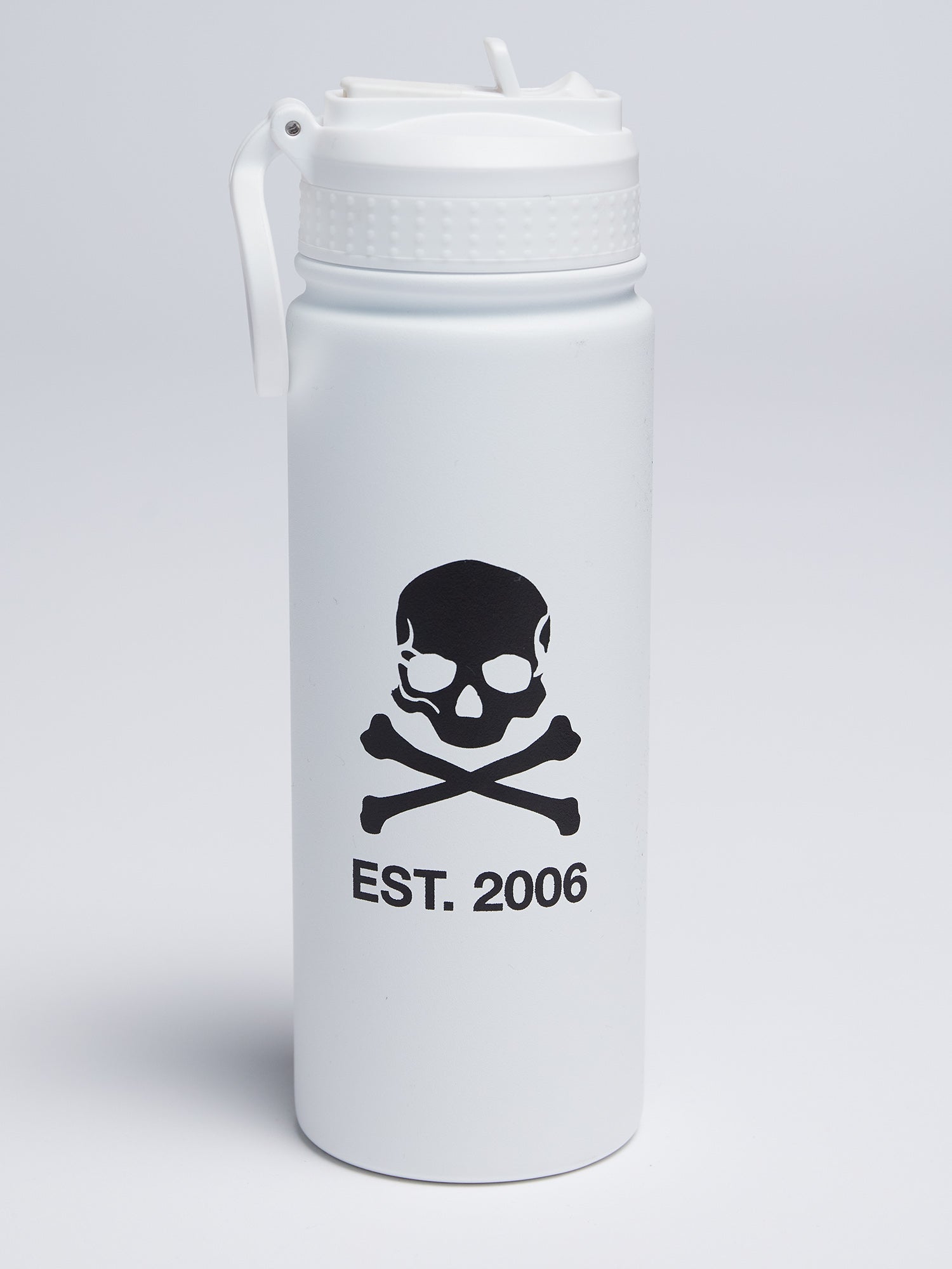 Soul by SoulCycle | The Travelor Stainless Steel Vacuum Skull Bottle | White