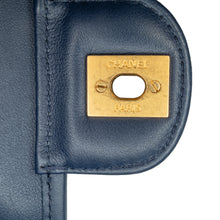 Chanel | Pre-Owned Small Tweed School Memory Top Handle Flap | Blue/Navy