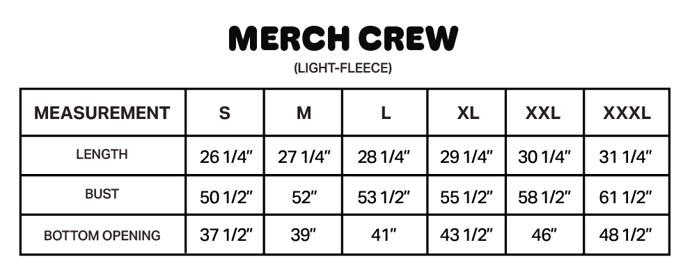 Product size guide