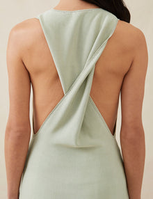 Womens | The Twist-Back Dress | Sage