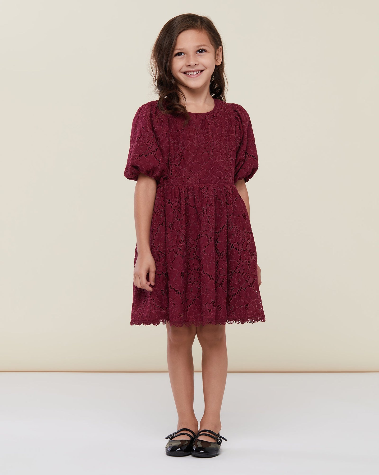 Lace Occasion Dress | Wine Red