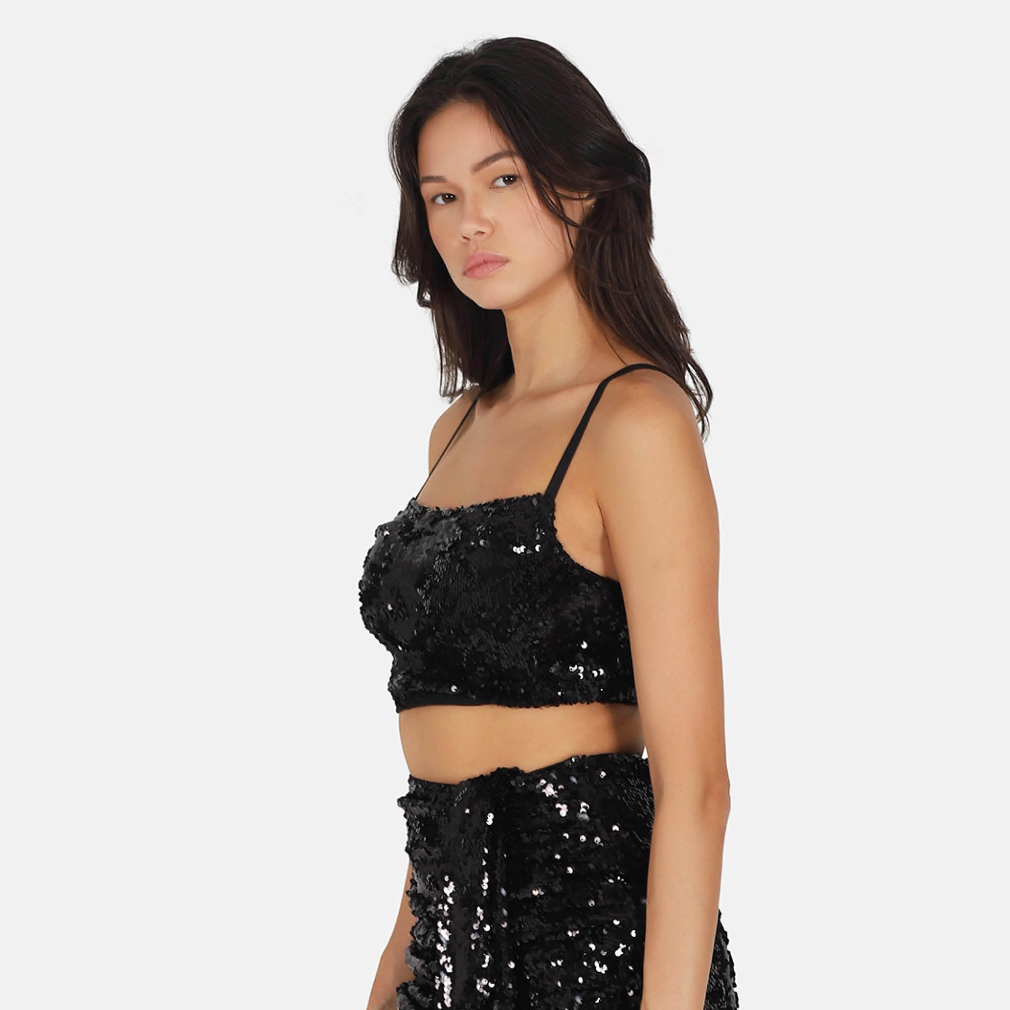 OW Collection SEQUIN Top Account 002 - Black Caviar