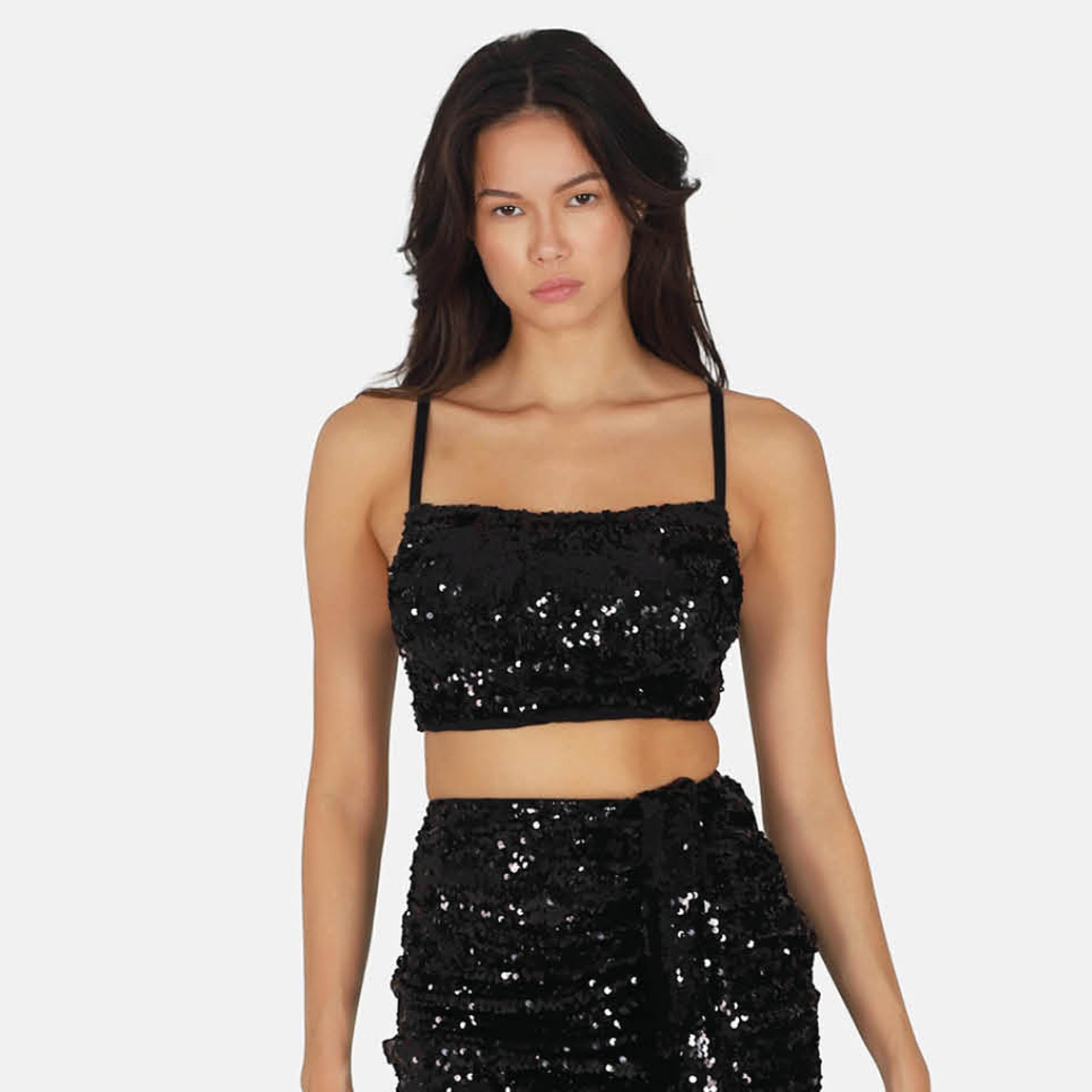 OW Collection SEQUIN Top Account 002 - Black Caviar
