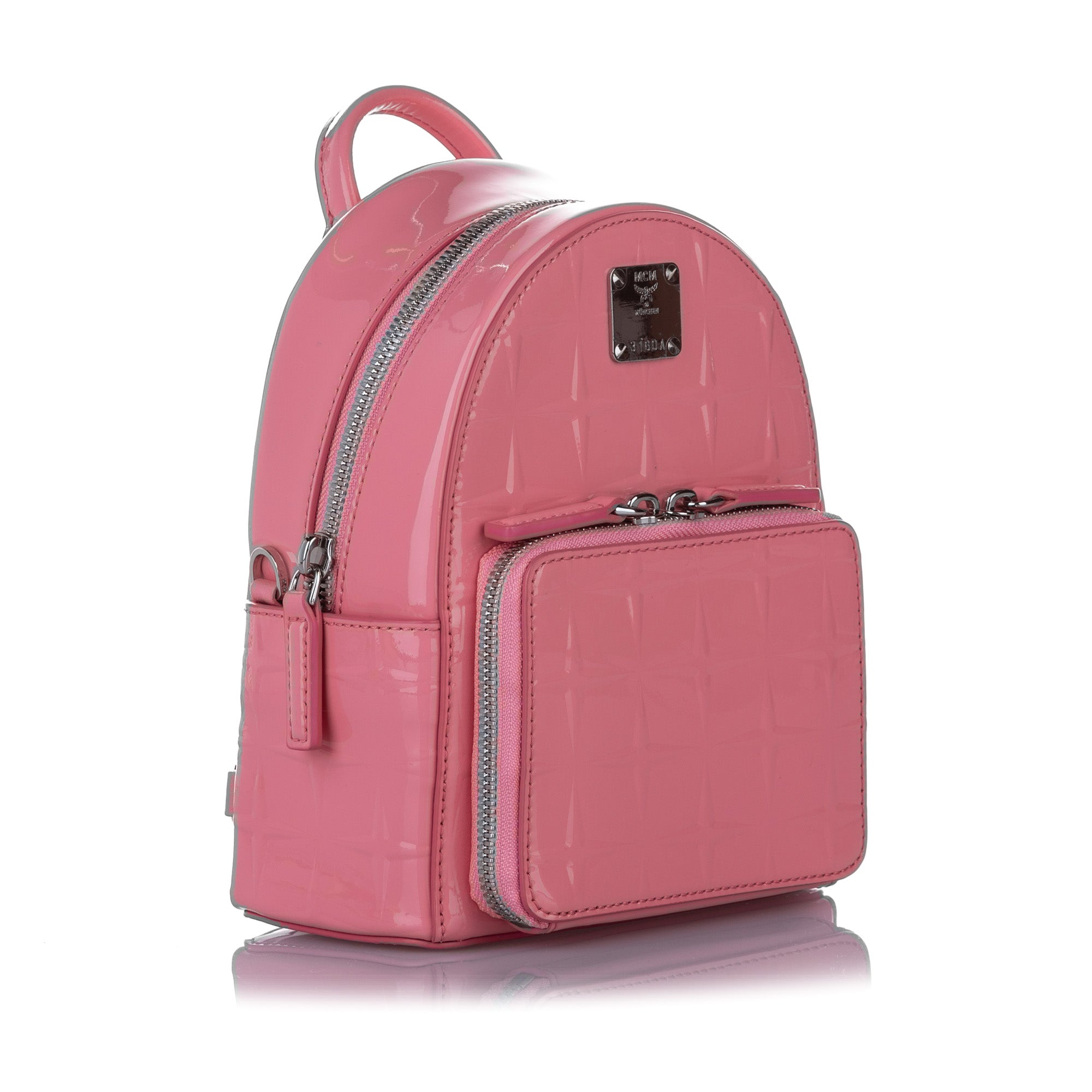 MCM | Pre-Owned Patent Leather Backpack | Pink