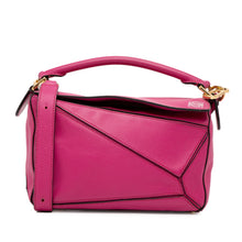 Loewe | Pre-Owned Small Calfskin Puzzle Satchel | Pink/Hot Pink