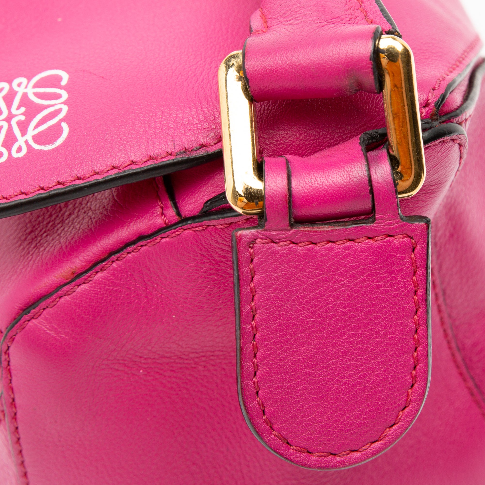 Loewe | Pre-Owned Small Calfskin Puzzle Satchel | Pink/Hot Pink