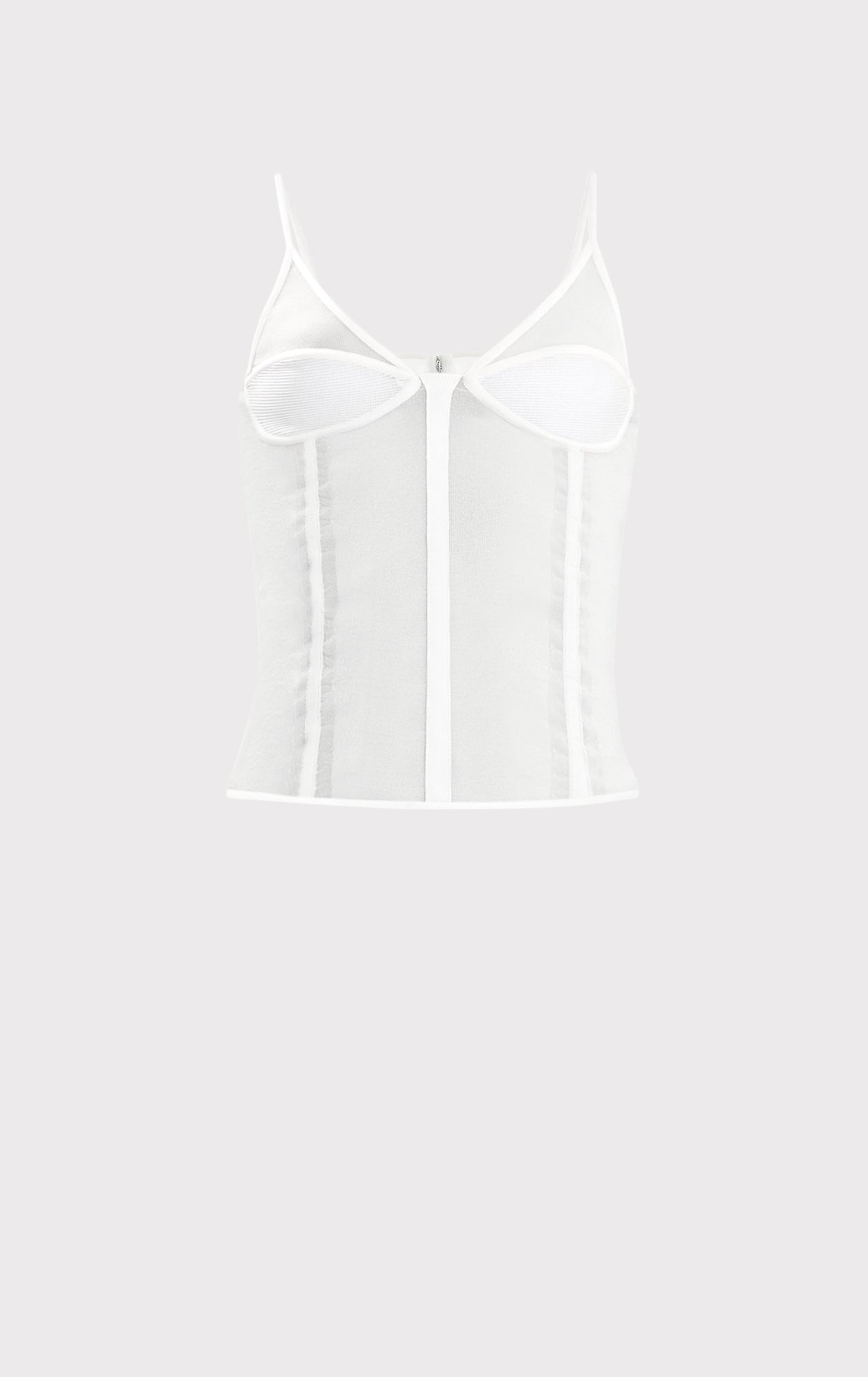 Sheer Intarsia Bustier Top | Alabaster