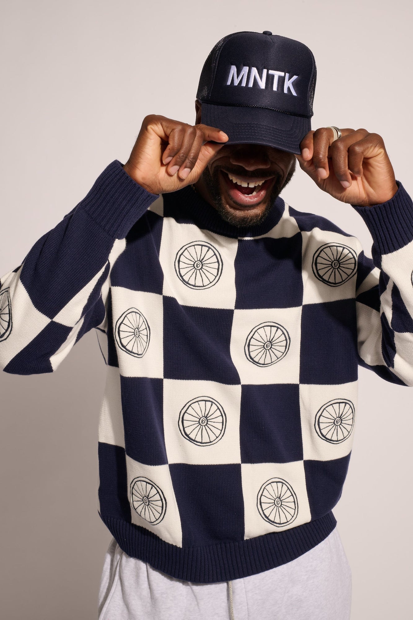Ellsworth & Ivey | Riley Crewneck Wheel Sweater | True Navy