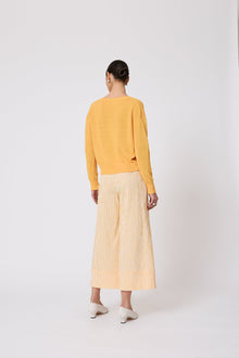 Striped Seersucker Wide Leg Pant | Mango