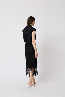 Cotton Poplin Sleeveless Shirt | Black