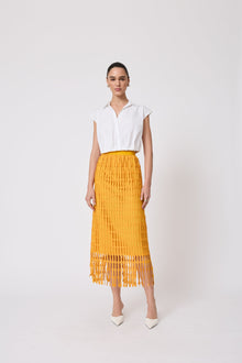 Fringe Lace Pencil Skirt | Mango