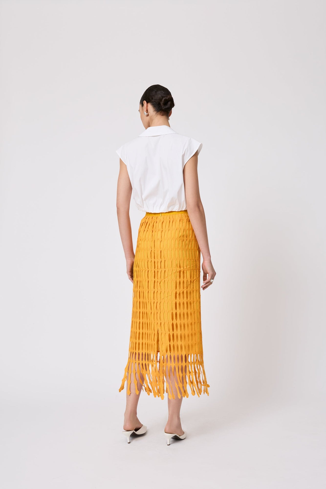 Fringe Lace Pencil Skirt | Mango
