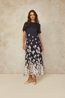 Floral Crepe Maxi Dress | Navy Multi