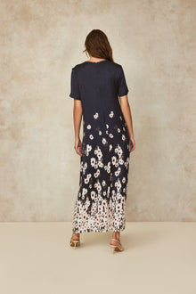 Floral Crepe Maxi Dress | Navy Multi