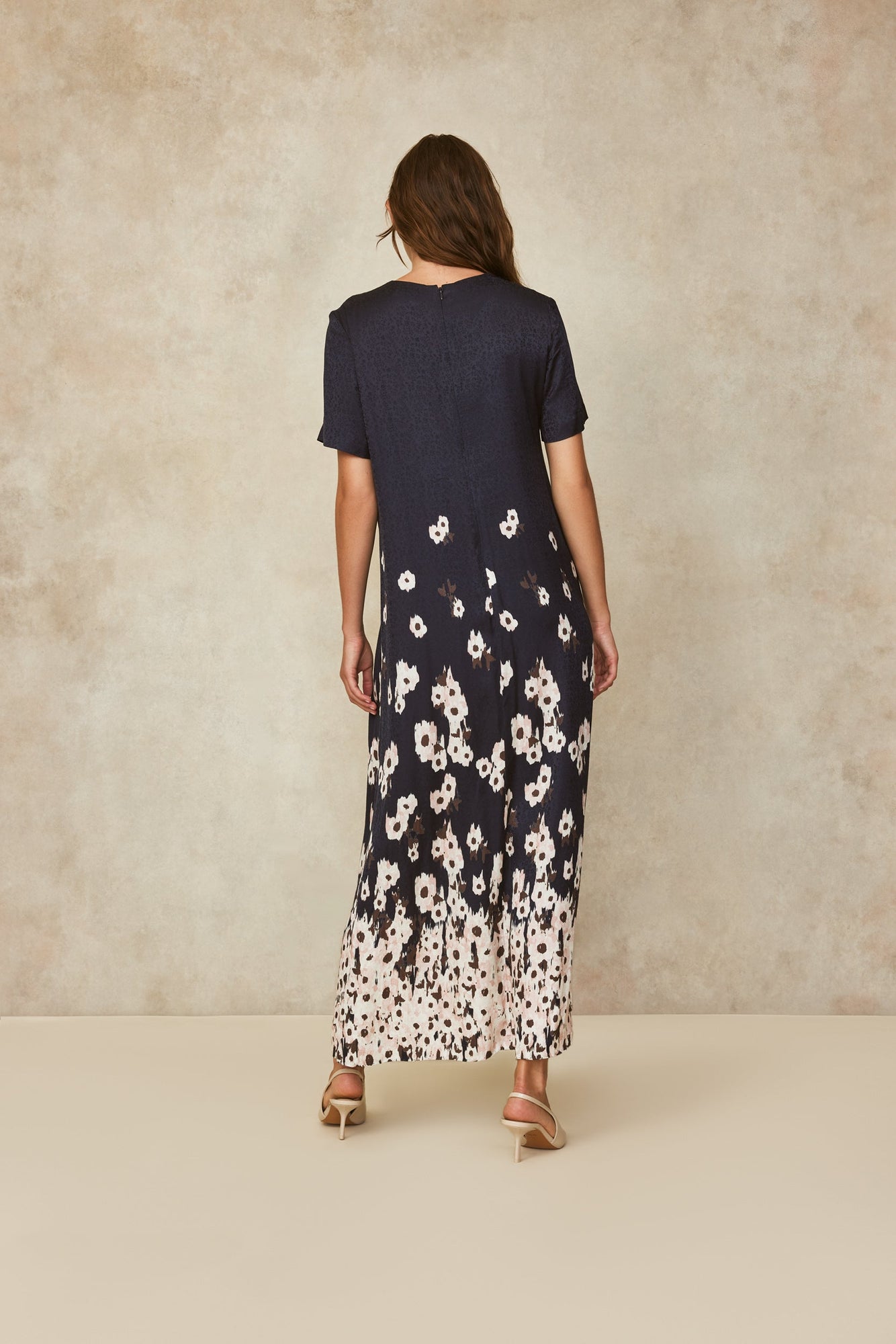 Floral Crepe Maxi Dress | Navy Multi