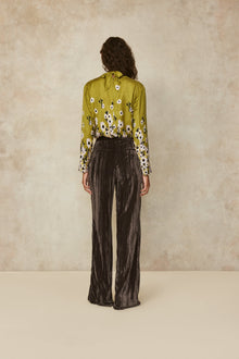 Crinkled Velvet Ruthie Pant | Mink