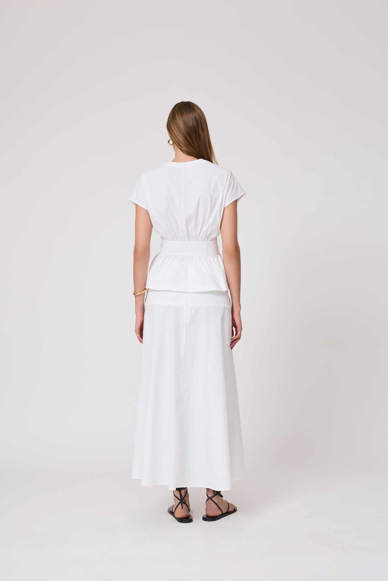 Cotton Poplin Tie Top | White