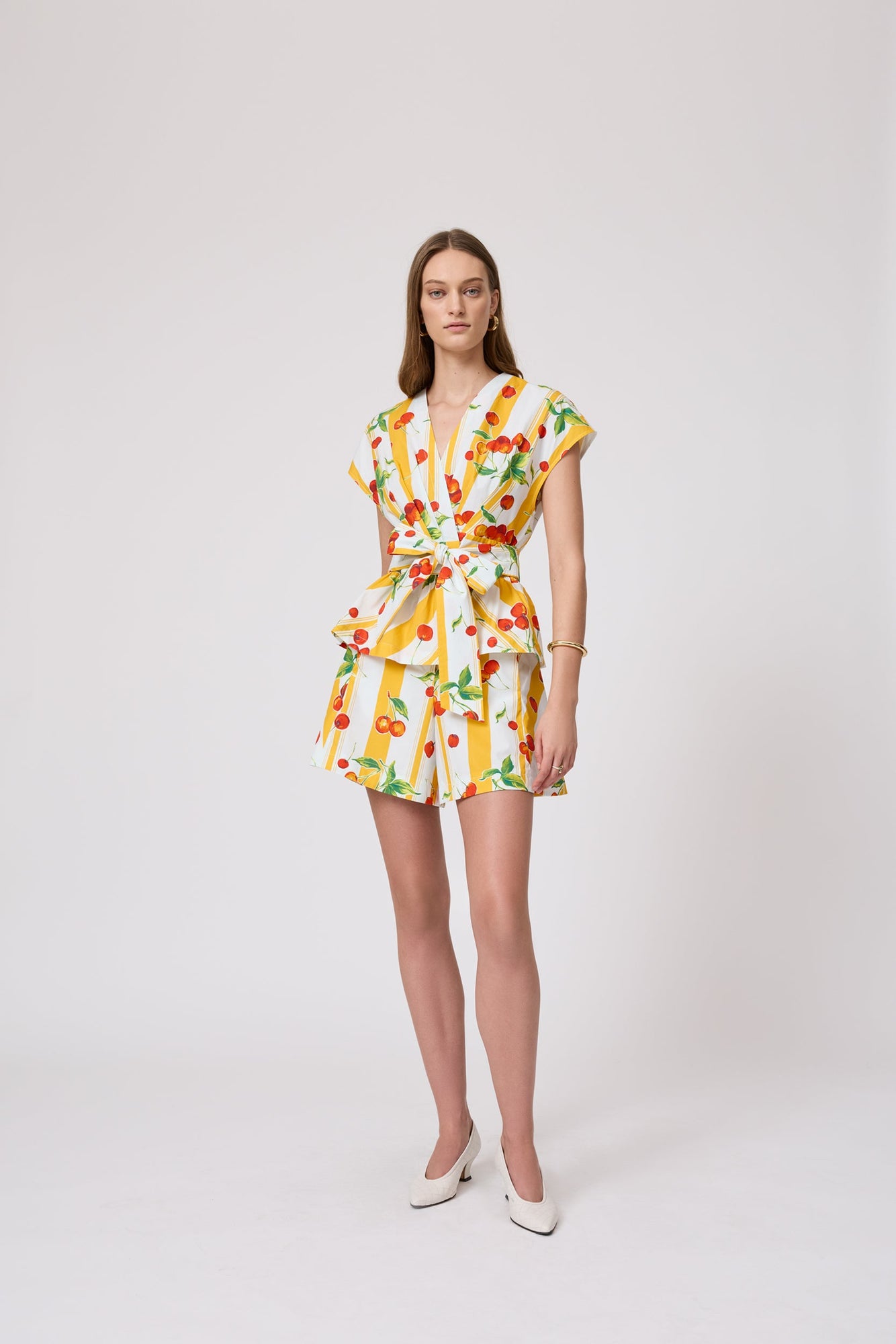 Cherry Printed Cotton Tie Top | Mango Multi