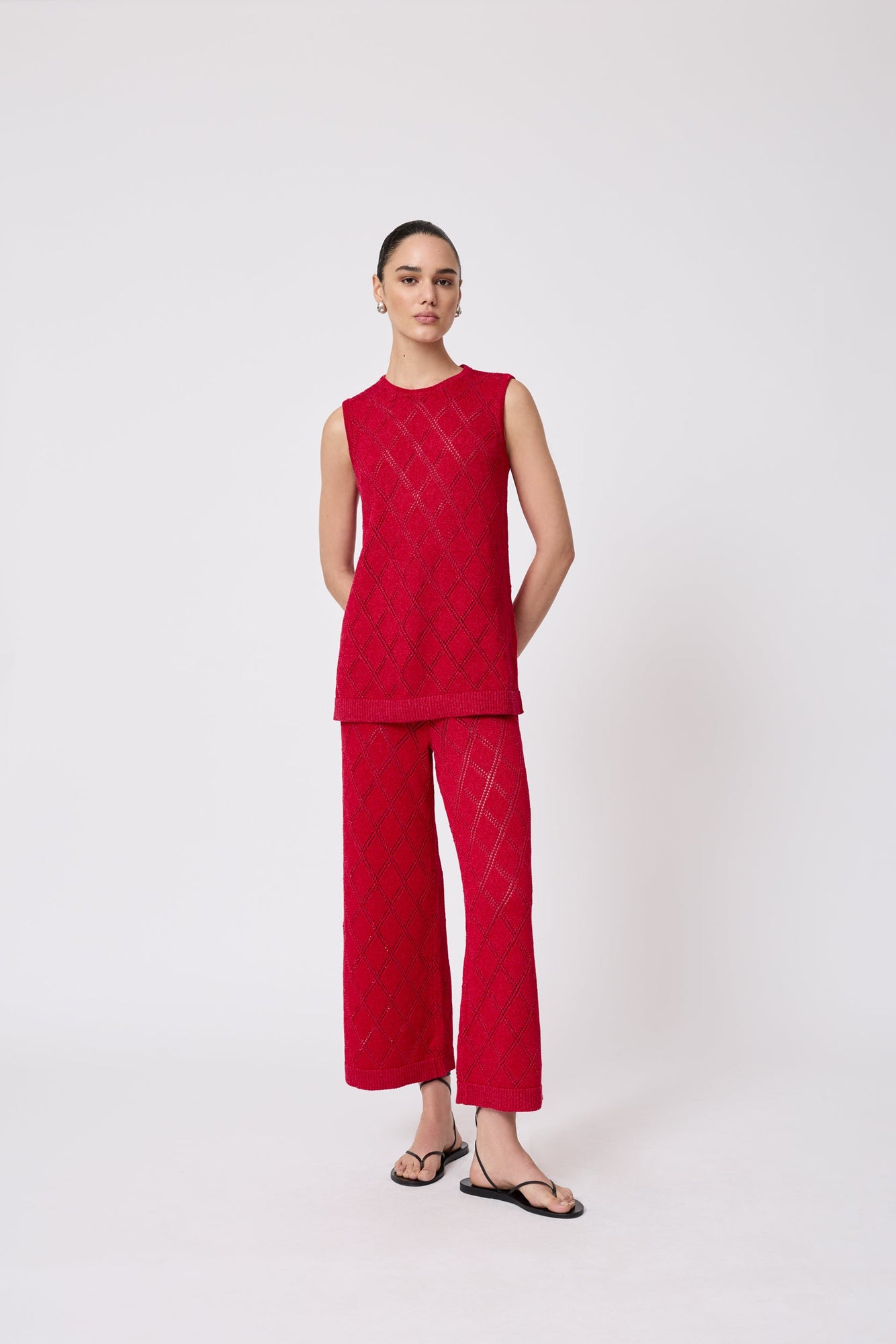 Pointelle Knit Tunic | Cherry
