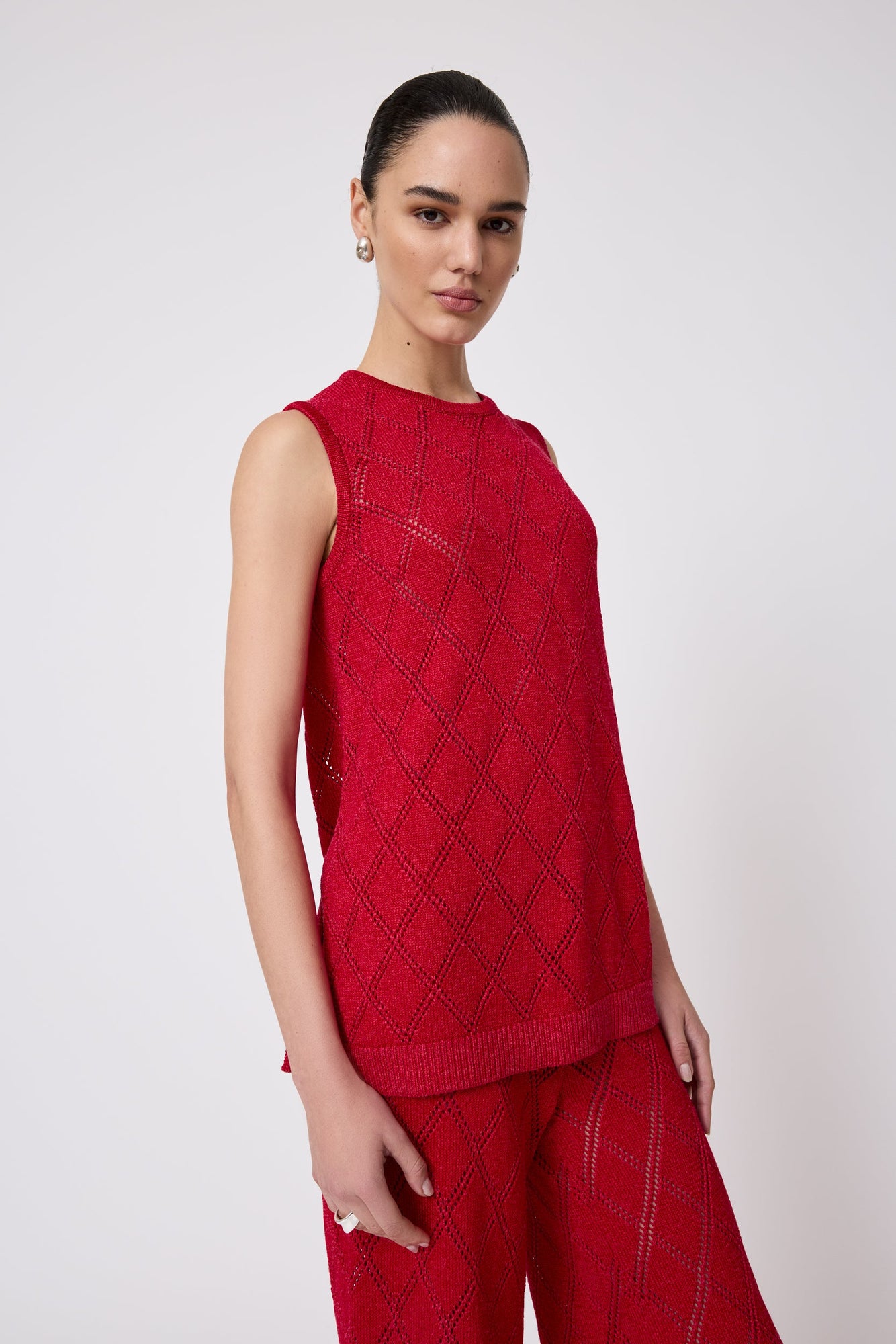Pointelle Knit Tunic | Cherry